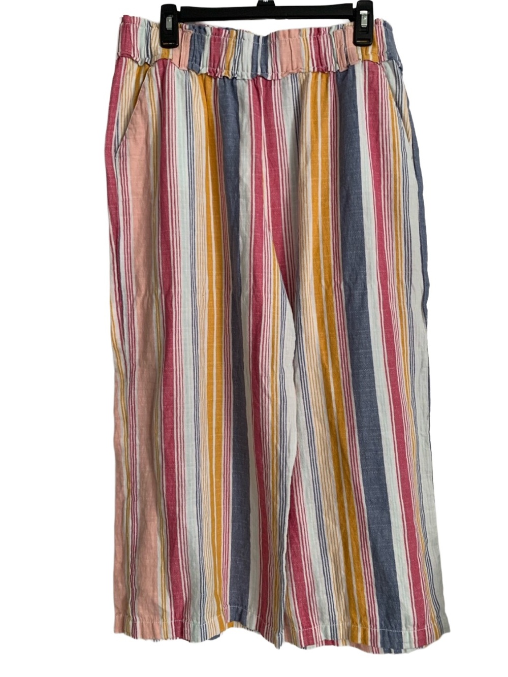 ANA Women’s Linen Cotton Wide Leg Cropped Pants